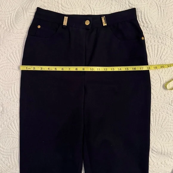 St. John Sport By Marie Grey Straight Leg Trouser Navy Gold